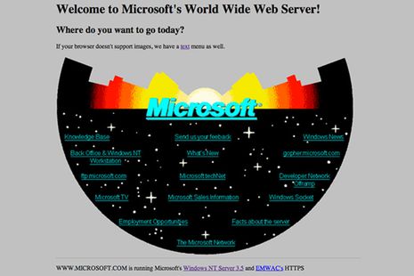 Microsoft 20 yıl önceki web sitesini anıyor