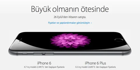 iPhone 6 ve iPhone 6 Plus 26 Eylülden itibaren Türkiye’de
