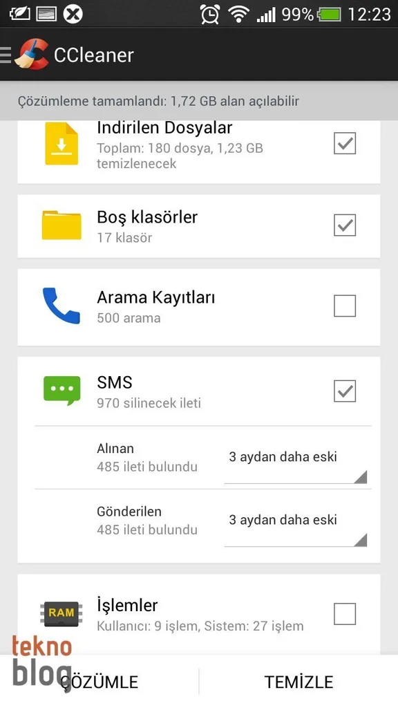 CCleaner: Gereksiz dosyaları silerek dahili belleğinizden yer kazanın