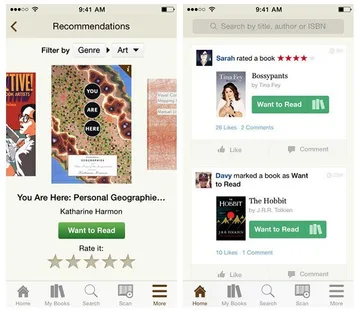 Goodreads iOS uygulaması güncellemeyle Facebook benzeri bir görünüme kavuştu