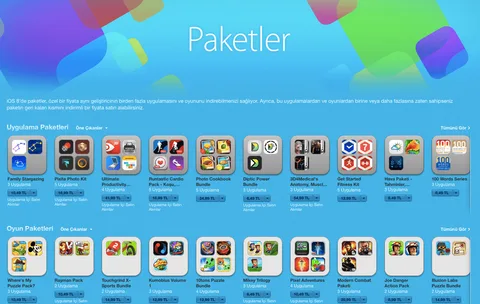 iOS 8 ile birlikte uygulama paketleri App Store’a geldi