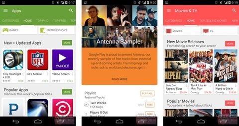 Google Play’in Material Design tabanlı sade tasarımının dağıtımı başlamak üzere