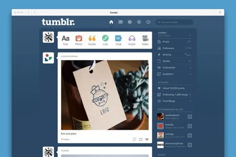 Tumblr paylaşımı destekleyen yeni OS X uygulamasını yayınladı