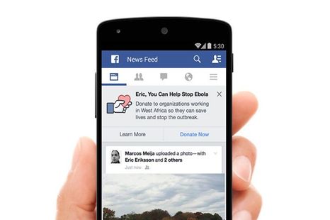 Facebook Ebola virüsüyle mücadelede kullanıcılarını bağış yapmaya çağırıyor