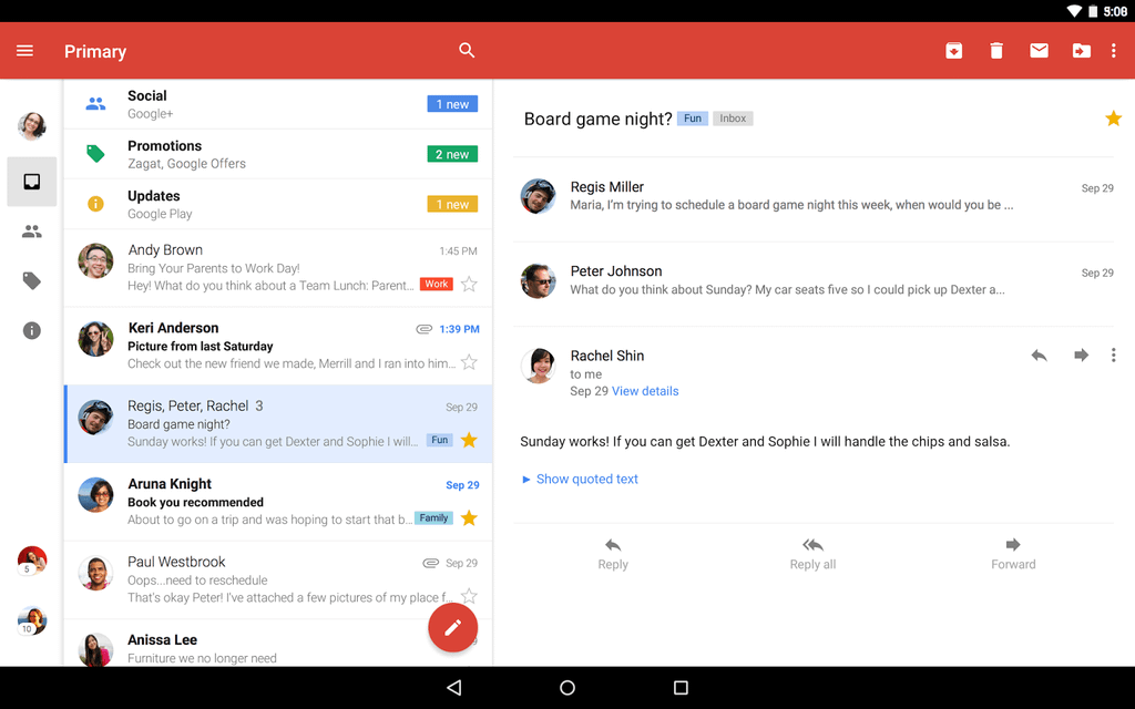 Gmail Android uygulaması Material Design tasarımıyla güncellendi