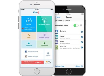 iDrive ile mobil cihazlar için bulutta sınırsız yedekleme