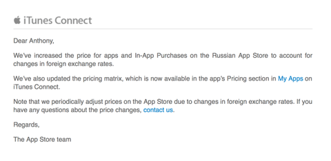Apple rubledeki dalgalanmanın ardından iTunes App Store Rusya mağazasında fiyatları artırdı