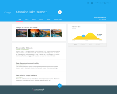 Google.com Android’in Material Design’ı ile muhteşem gözükebilir