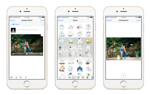 Facebook artık fotoğraflara da çıkartma eklemeye izin veriyor