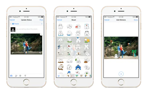 Facebook artık fotoğraflara da çıkartma eklemeye izin veriyor