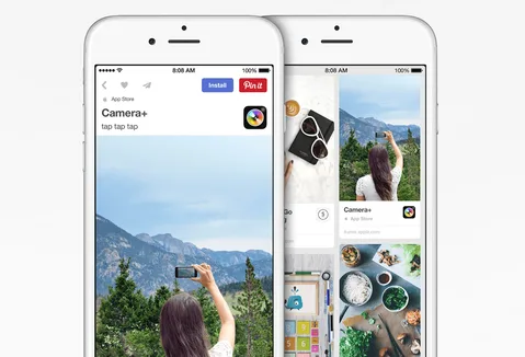 iPhone uygulamaları Pinterest panoları üzerinden indirilebilecek