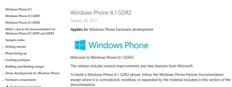 Windows Phone 8.1 GDR2 güncellemesine ait belgeler ortaya çıktı