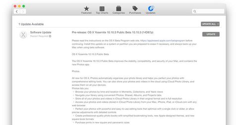 Apple OS X 10.10.3’ün herkese açık beta sürümünü yayınladı