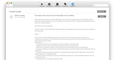Apple OS X 10.10.3’ün herkese açık beta sürümünü yayınladı