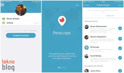 Periscope: Akıllı telefonunuzla canlı yayına başlayın