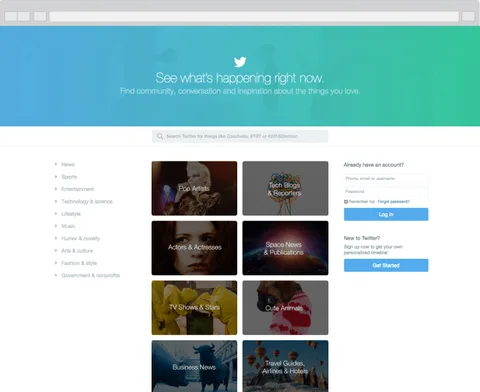 Twitter kullanıcı girişi yapmayanlar için yeni bir ana sayfa tasarladı