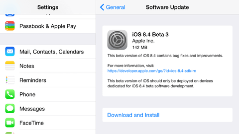 Apple iOS 8.4 Beta 3 sürümünü yayınladı