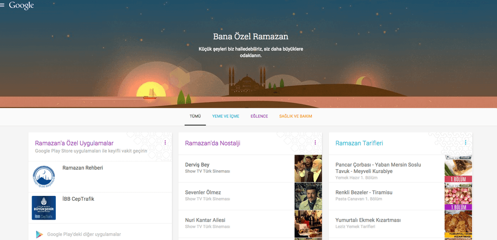 Google “Bana Özel Ramazan” sayfası ile kutsal ay için önerilerde bulunuyor