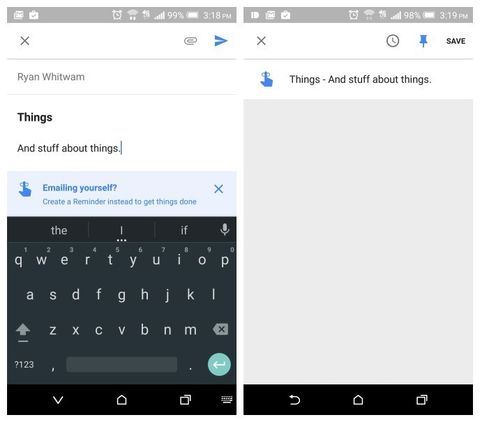 Google Inbox güncellemesiyle uygulama içinde hatırlatıcı oluşturulabilecek