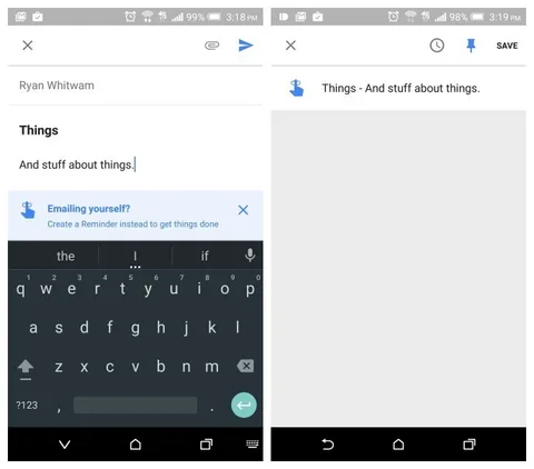 Google Inbox güncellemesiyle uygulama içinde hatırlatıcı oluşturulabilecek