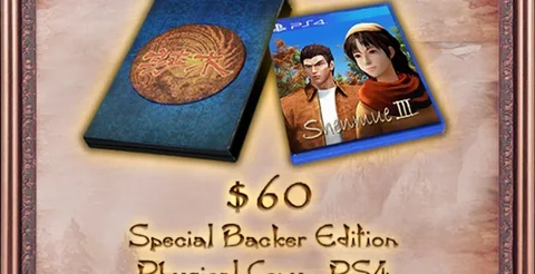 Shenmue 3 için 60 dolar bağış yapanlar oyunun fiziksel kopyasına sahip olacak