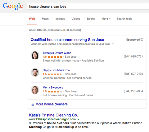Google arama sonuçlarında ev hizmetlerine ilişkin reklamlar göstermeye başlıyor
