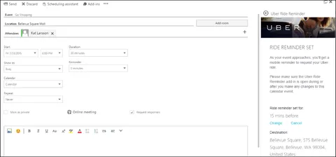 Outlook’un Uber ve PayPal web eklentileri faaliyete geçti