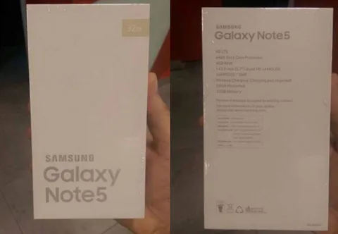 Samsung Galaxy Note 5’in sızan kutusu teknik özellikleri doğruluyor