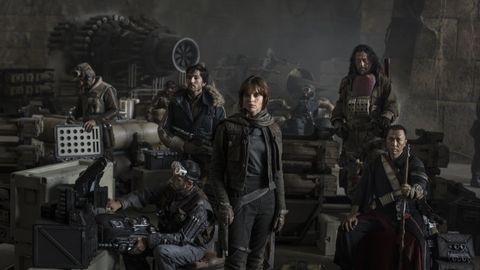 Star Wars: Rogue One
L to R: Actors Riz Ahmed, Diego Luna, Felicity Jones, Jiang Wen and Donnie Yen
Photo Credit: Jonathan Olley
©Lucasfilm 2016