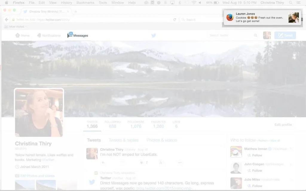 Twitter web sitesinde direkt mesajlar için bildirim desteği sunmaya başladı