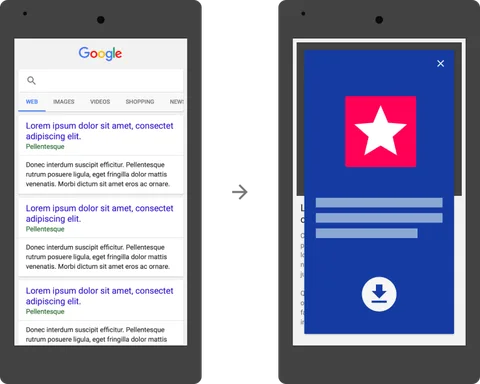 Google ekranı kaplayan uygulama yükleme reklamları gösteren mobil sitelerin sıralamasını aşağıya çekecek