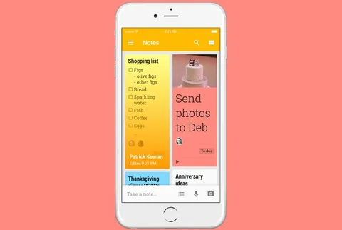 Google Keep notları konulara göre organize ediyor