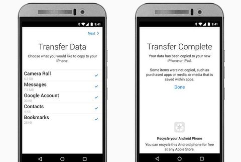 Apple Move to iOS Android uygulamasını yayınladı