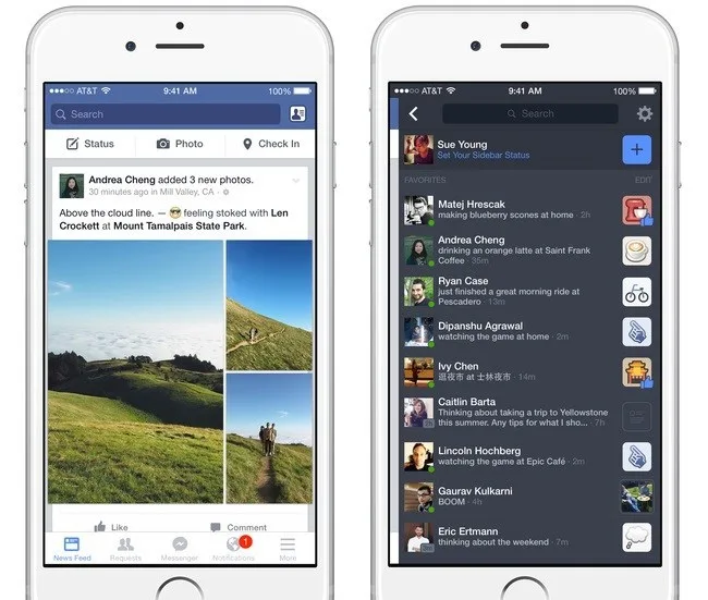 Facebook kenar çubuğu durum güncellemelerini kapattı