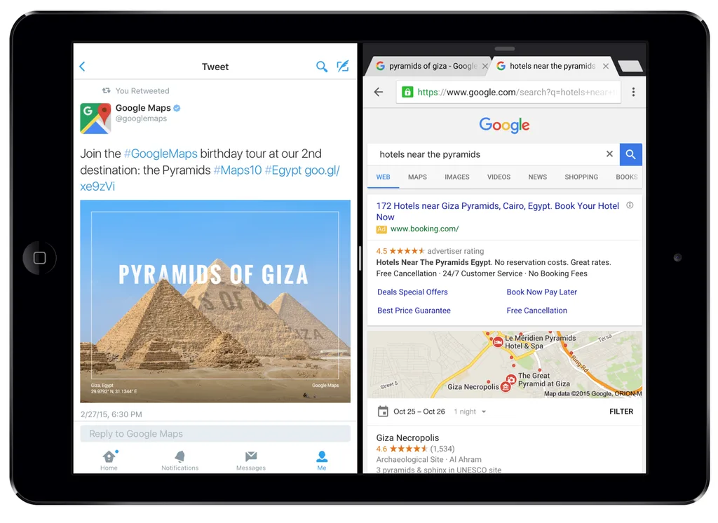 Google Chrome iOS uygulaması Split View çoklu görev özelliğini destekliyor