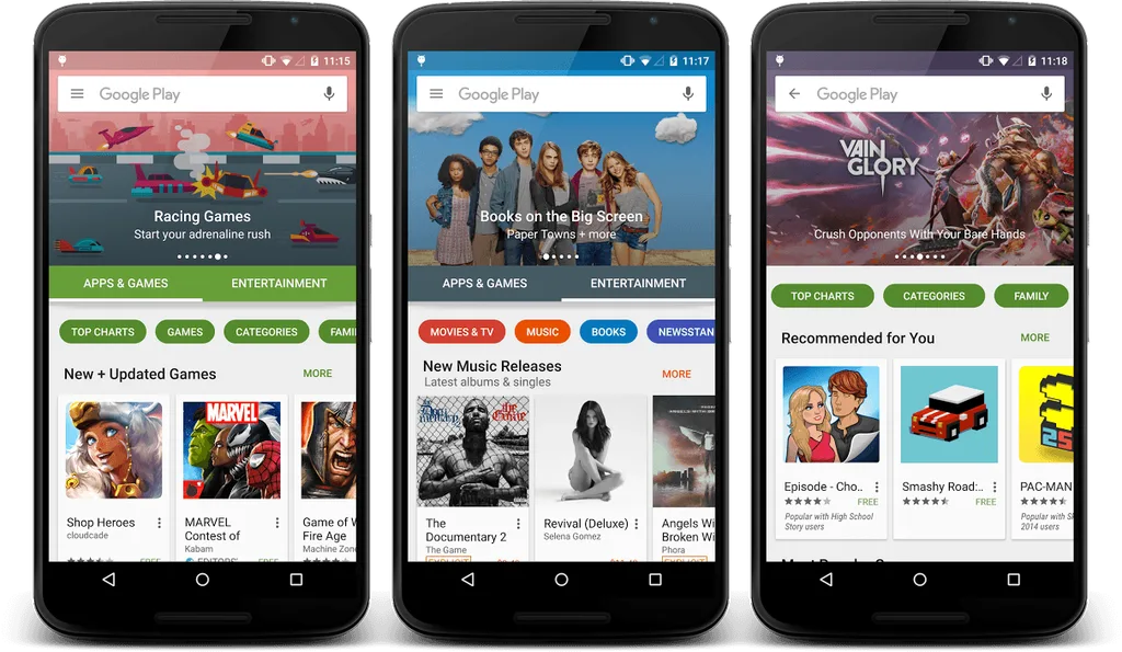 Yeni Google Play Store tasarımına ait ilk görüntüler ortaya çıktı