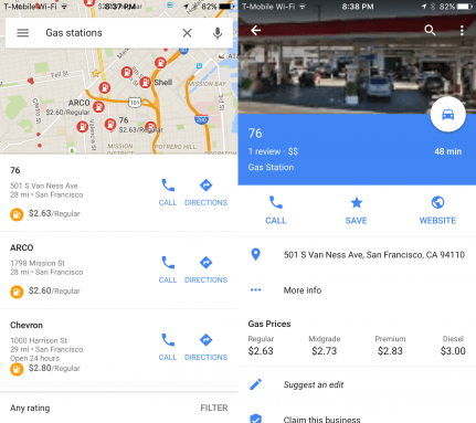 Google Maps iOS Akaryakıt Fiyatları
