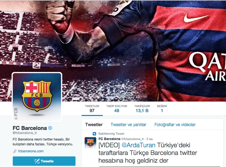 FC Barcelona Twitter’da Türkçe hesap açtı