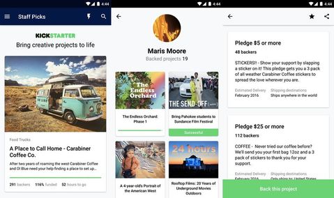 Kickstarter Android uygulaması Google Play Store’daki yerini aldı