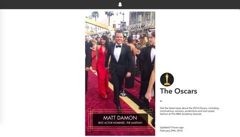 Snapchat Hikayeleri Oscar ödül töreniyle web’e taşındı