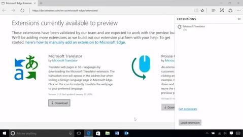 Microsoft Edge eklenti desteği en son Windows 10 ön izleme sürümüyle geliyor