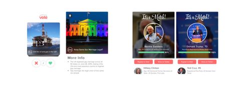 Tinder ABD Başkanlık Seçimleri için karar vermeye yardımcı oluyor