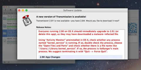 Transmission torrent uygulaması Mac’in ilk fidye yazılımını bulaştırıyor