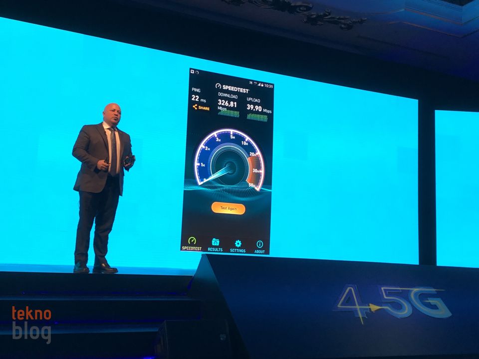 Turkcell 4.5G hız testi de gerçekleştirildi
