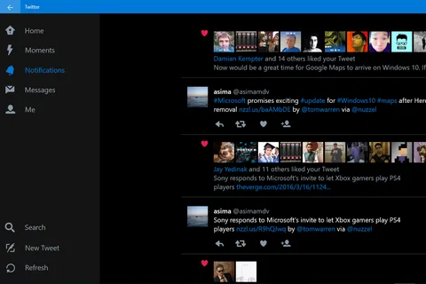 Twitter Windows 10 uygulamasına yeni tasarım ve özellikler