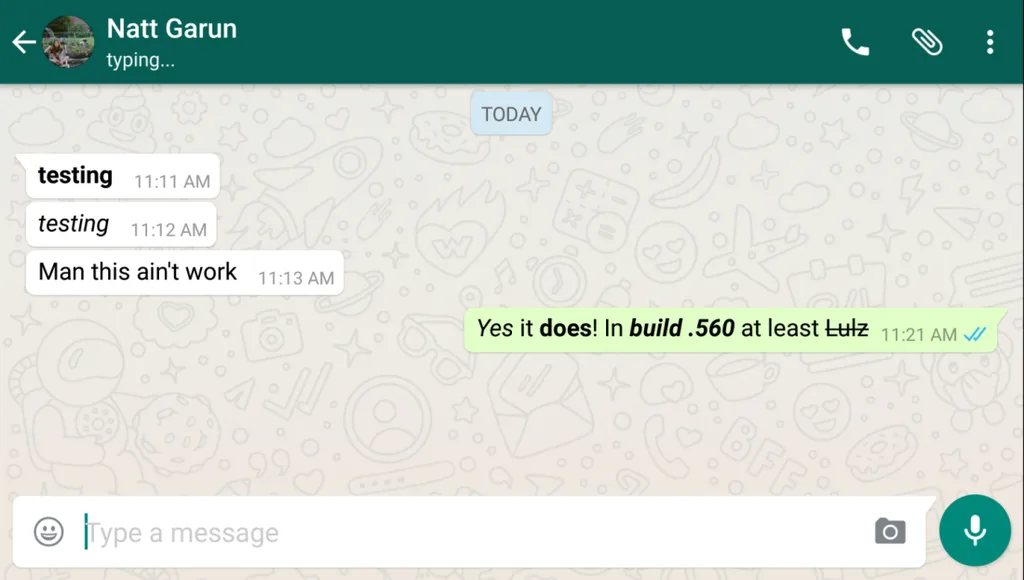 WhatsApp beta güncellemesi yazı stillerinin gelişini işaret ediyor