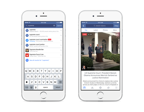 Facebook Live videoları arama sonuçlarında ön plana çıkacak