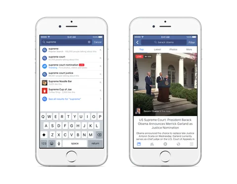 Facebook Live videoları arama sonuçlarında ön plana çıkacak