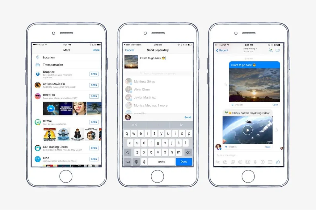 Facebook Messenger Dropbox dosyalarını kolaylıkla paylaştırıyor
