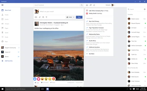 Yeni Facebook ve Messenger Windows 10 uygulaması yayınlanıyor